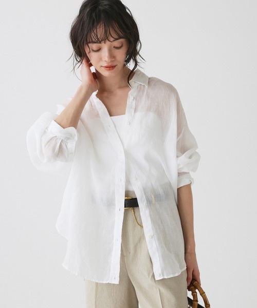 BABYLONE(バビロン)の「ラミーシアーカシュクールシャツ(シャツ/ブラウス・レディース・ホワイト/ピンク/ライム/ベージュ/カーキ・フリー)」の21枚目の写真