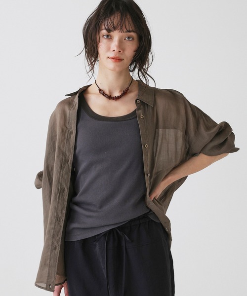 BABYLONE(バビロン)の「ラミーシアーカシュクールシャツ(シャツ/ブラウス・レディース・ホワイト/ピンク/ライム/ベージュ/カーキ・フリー)」の12枚目の写真