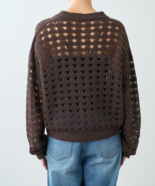 RIVE DROITE(リヴドロワ)の「予約【夏まで使える】透かし編みカーディガン(カーディガン/ボレロ・レディース・ブラウン/サックスブルー・FREE)」の15枚目の写真