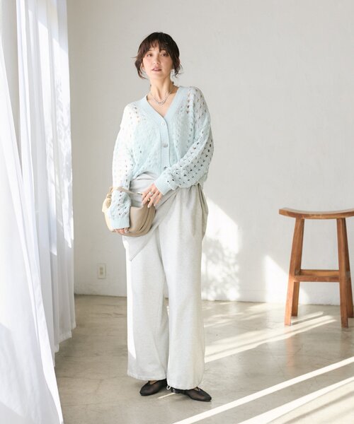 RIVE DROITE(リヴドロワ)の「予約【夏まで使える】透かし編みカーディガン(カーディガン/ボレロ・レディース・ブラウン/サックスブルー・FREE)」の20枚目の写真