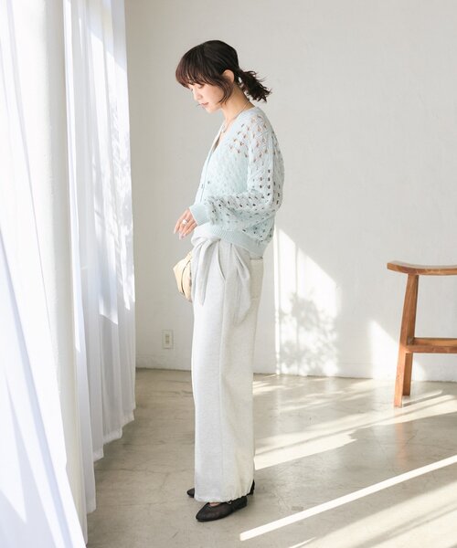 RIVE DROITE(リヴドロワ)の「予約【夏まで使える】透かし編みカーディガン(カーディガン/ボレロ・レディース・ブラウン/サックスブルー・FREE)」の21枚目の写真