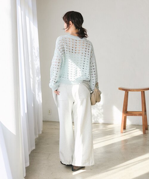 RIVE DROITE(リヴドロワ)の「予約【夏まで使える】透かし編みカーディガン(カーディガン/ボレロ・レディース・ブラウン/サックスブルー・FREE)」の22枚目の写真