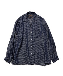 BEAMS PLUS(�r�[���X�v���X)��Open Collar Cupro Dot Zigzag Pattern(�V���c/�u���E�X)