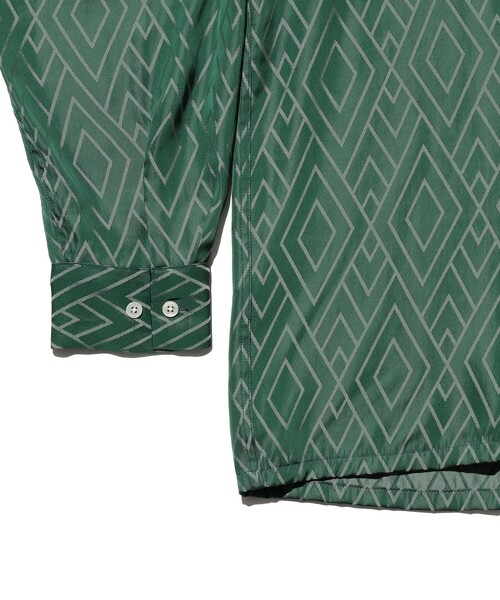 BEAMS PLUS(ビームスプラス)の「Open Collar Cupro Dot Zigzag Pattern(シャツ/ブラウス・メンズ・ネイビー/グリーン・SMALL/LARGE/MEDIUM/X-LARGE)」の11枚目の写真