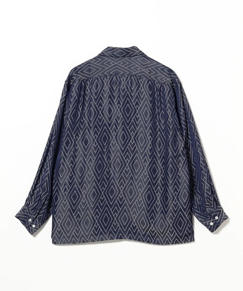 BEAMS PLUS(ビームスプラス)の「Open Collar Cupro Dot Zigzag Pattern(シャツ/ブラウス・メンズ・ネイビー/グリーン・SMALL/LARGE/MEDIUM/X-LARGE)」の5枚目の写真