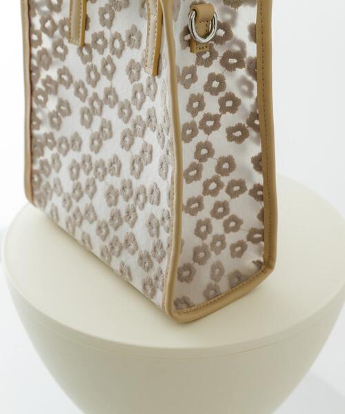 RODE SKO（ロデスコ）の「フラワーシアー2WAYハンドバッグ（ハンドバッグ・レディース・ベージュ/ブラック・ONE）」の11枚目の写真