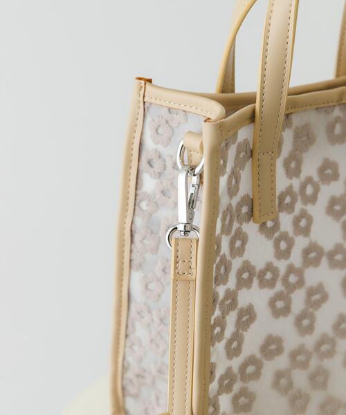 RODE SKO（ロデスコ）の「フラワーシアー2WAYハンドバッグ（ハンドバッグ・レディース・ベージュ/ブラック・ONE）」の12枚目の写真