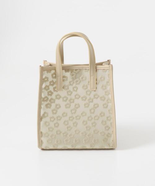 RODE SKO（ロデスコ）の「フラワーシアー2WAYハンドバッグ（ハンドバッグ・レディース・ベージュ/ブラック・ONE）」の14枚目の写真