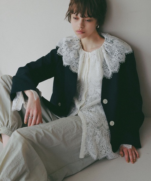 BAYFLOW（ベイフロー）の「【EF(エフ)】スカラップレースブラウス（WOMEN）（シャツ/ブラウス・レディース・オフホワイト・FREE）」の8枚目の写真