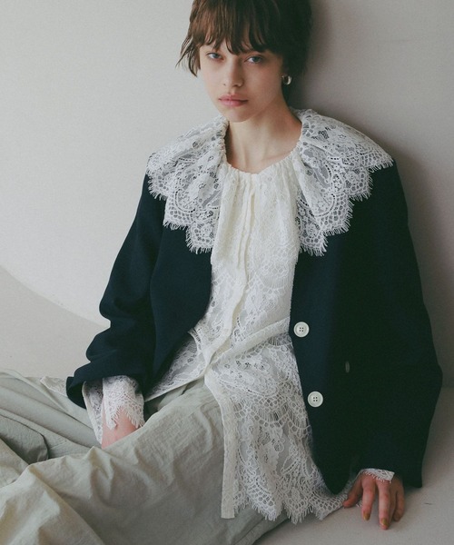 BAYFLOW（ベイフロー）の「【EF(エフ)】スカラップレースブラウス（WOMEN）（シャツ/ブラウス・レディース・オフホワイト・FREE）」の9枚目の写真