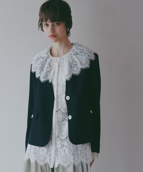 BAYFLOW（ベイフロー）の「【EF(エフ)】スカラップレースブラウス（WOMEN）（シャツ/ブラウス・レディース・オフホワイト・FREE）」の10枚目の写真