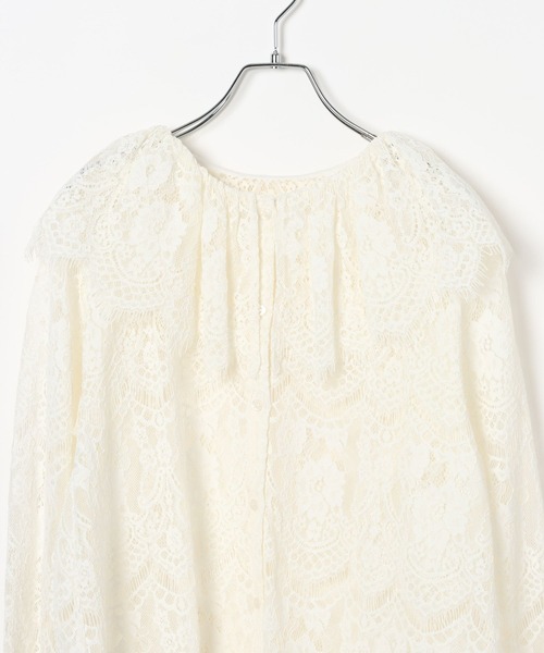 BAYFLOW（ベイフロー）の「【EF(エフ)】スカラップレースブラウス（WOMEN）（シャツ/ブラウス・レディース・オフホワイト・FREE）」の2枚目の写真