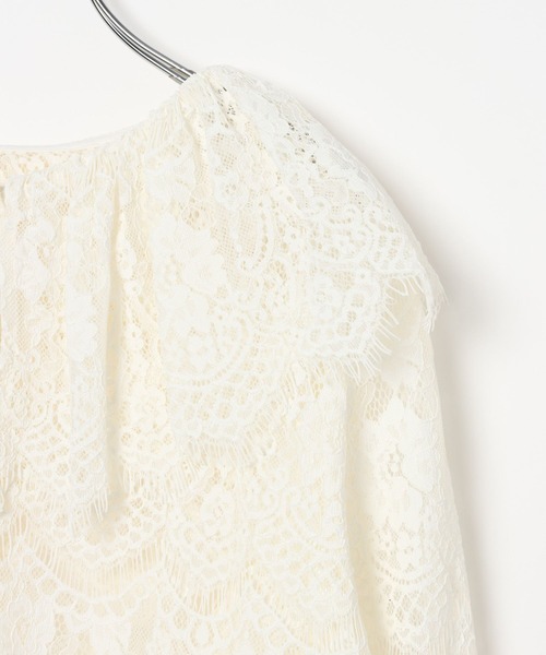 BAYFLOW（ベイフロー）の「【EF(エフ)】スカラップレースブラウス（WOMEN）（シャツ/ブラウス・レディース・オフホワイト・FREE）」の3枚目の写真