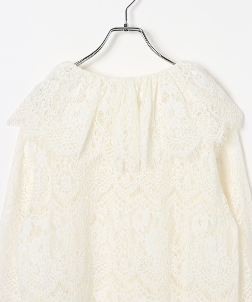 BAYFLOW（ベイフロー）の「【EF(エフ)】スカラップレースブラウス（WOMEN）（シャツ/ブラウス・レディース・オフホワイト・FREE）」の4枚目の写真