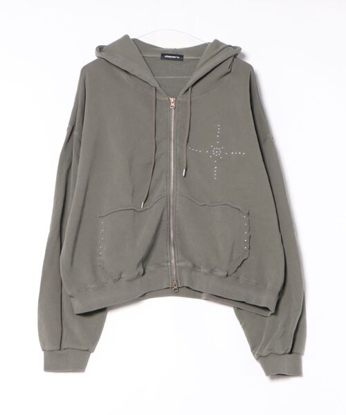 dispark(ディスパーク)の「DISPARK/【26年春新作】スタッズダブルジップパーカー(パーカー・レディース・カーキ/スミクロ・FREE)」の1枚目の写真