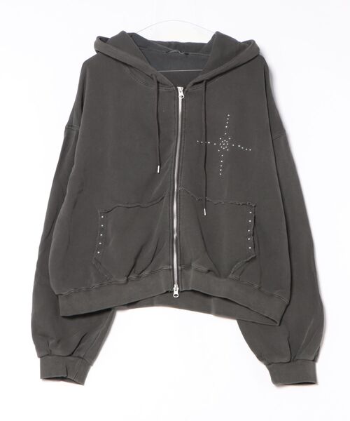 dispark(ディスパーク)の「DISPARK/【26年春新作】スタッズダブルジップパーカー(パーカー・レディース・カーキ/スミクロ・FREE)」の2枚目の写真