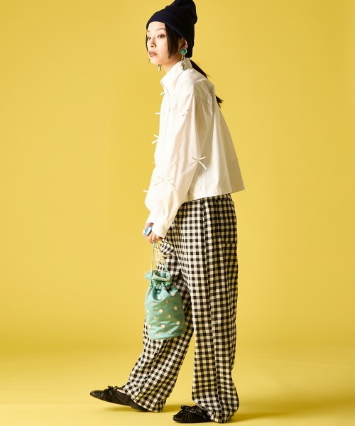 GEVS.（ジェイヴィス）の「ギンガムチェックルーズパンツ＜大きいサイズ有＞GEVS.（その他パンツ・レディース・ブラウン系/ブラック系・5L/3L/LL/L/M/4L）」の8枚目の写真