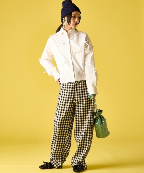 GEVS.（ジェイヴィス）の「ギンガムチェックルーズパンツ＜大きいサイズ有＞GEVS.（その他パンツ・レディース・ブラウン系/ブラック系・5L/3L/LL/L/M/4L）」の9枚目の写真