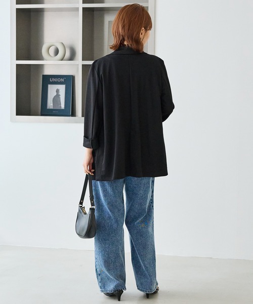 LAVEANGE（ラビアンジェ）の「【好機能シリーズ】接触冷感｜トリコットダブルテーラードジャケット（テーラードジャケット・レディース・ブラック/グレー/ダークブラウン・M/LL/3L/4L/5L）」の12枚目の写真