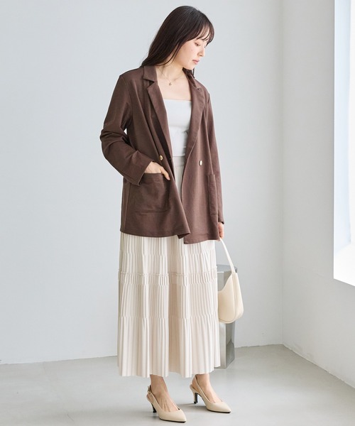 LAVEANGE（ラビアンジェ）の「【好機能シリーズ】接触冷感｜トリコットダブルテーラードジャケット（テーラードジャケット・レディース・ブラック/グレー/ダークブラウン・M/LL/3L/4L/5L）」の21枚目の写真