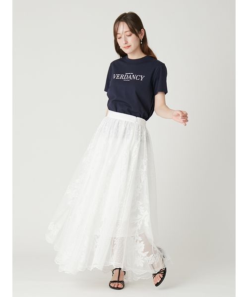 FRAY I.D(フレイアイディー)の「タイプライターロゴプリントTシャツ(Tシャツ/カットソー・レディース・ホワイト/ピンク/ネイビー・F)」の6枚目の写真