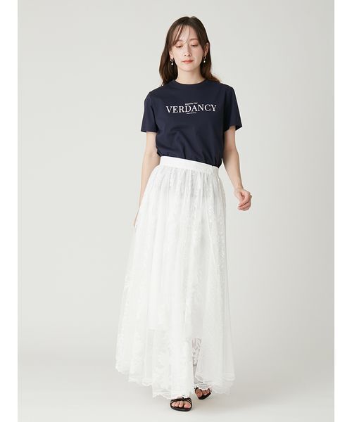 FRAY I.D(フレイアイディー)の「タイプライターロゴプリントTシャツ(Tシャツ/カットソー・レディース・ホワイト/ピンク/ネイビー・F)」の5枚目の写真