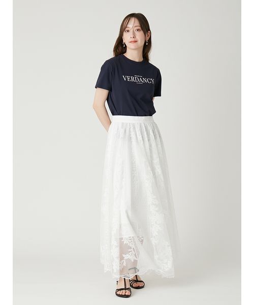 FRAY I.D(フレイアイディー)の「タイプライターロゴプリントTシャツ(Tシャツ/カットソー・レディース・ホワイト/ピンク/ネイビー・F)」の4枚目の写真