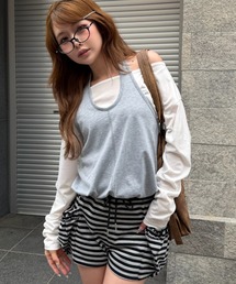 RAY CASSIN | ホルターレイヤードオフショルルーズTシャツ(Tシャツ/カットソー)