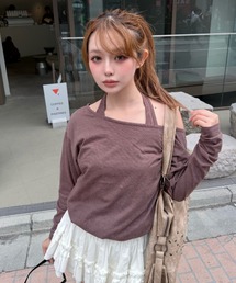RAY CASSIN | ホルターレイヤードオフショルルーズTシャツ(Tシャツ/カットソー)