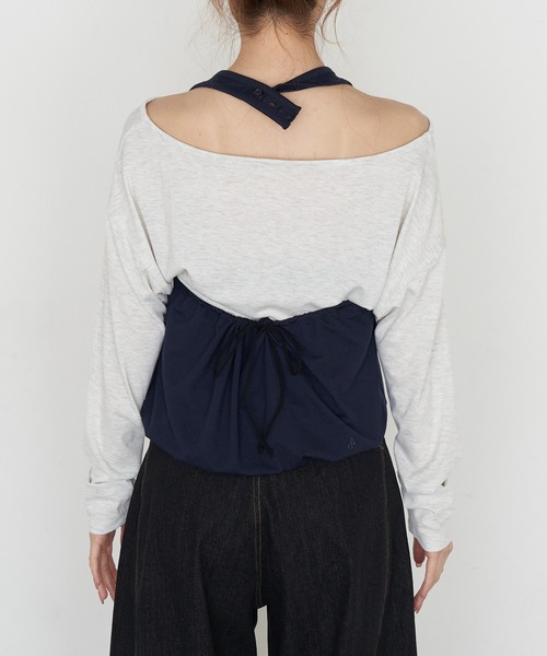 RAY CASSIN（レイカズン）の「ホルターレイヤードオフショルルーズTシャツ（Tシャツ/カットソー・レディース・ブラック/ブラック系その他2/グレー/ブラウン系その他2・FREE）」の20枚目の写真