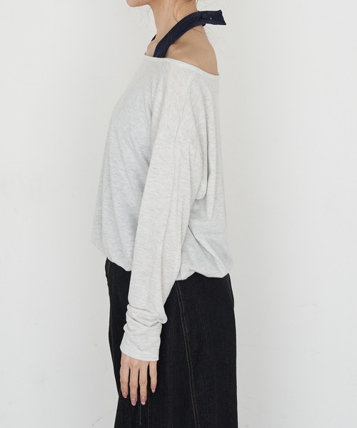 RAY CASSIN（レイカズン）の「ホルターレイヤードオフショルルーズTシャツ（Tシャツ/カットソー・レディース・ブラック/ブラック系その他2/グレー/ブラウン系その他2・FREE）」の22枚目の写真