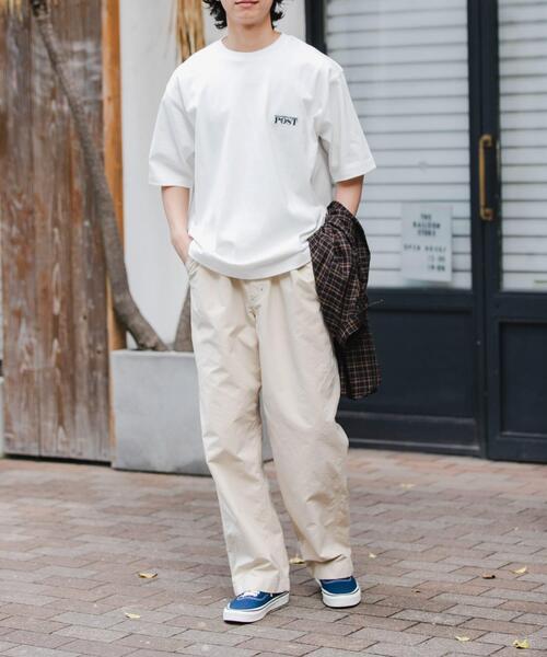 FORK&SPOON（フォークアンドスプーン）の「FORK&SPOON　POSTワンポイントTシャツ（Tシャツ/カットソー・メンズ・オフホワイト/チャコールグレー・5/4）」の8枚目の写真