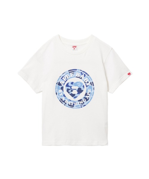 APEE BY A BATHING APE(エイピーバイアベイシングエイプ)の「CAMO APEE BABY PRINTED TEE #3(Tシャツ/カットソー・レディース・ホワイト×ピンク/ホワイト×ブルー/ネイビー・X-SMALL/SMALL)」の1枚目の写真