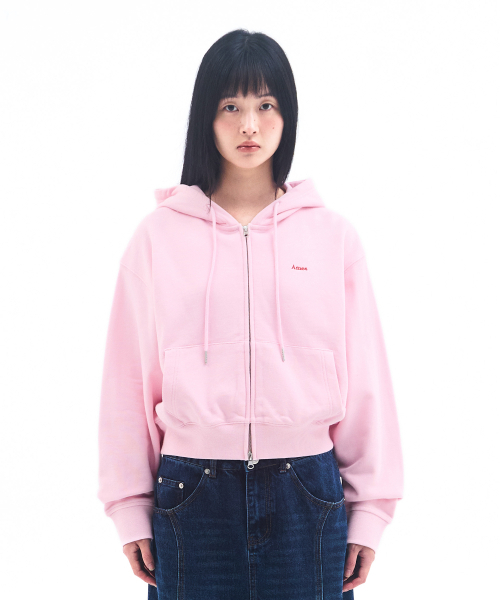 AMESWORLDWIDE(アメスワールドワイド)の「BASIC SMALL LOGO HOODIE ZIP UP PINK(パーカー・レディース・その他・LARGE/MEDIUM/SMALL)」の2枚目の写真