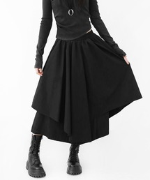 minsobi | [ユニセックス]アシンメトリー レイヤード ワイド スカートパンツ(その他パンツ)
