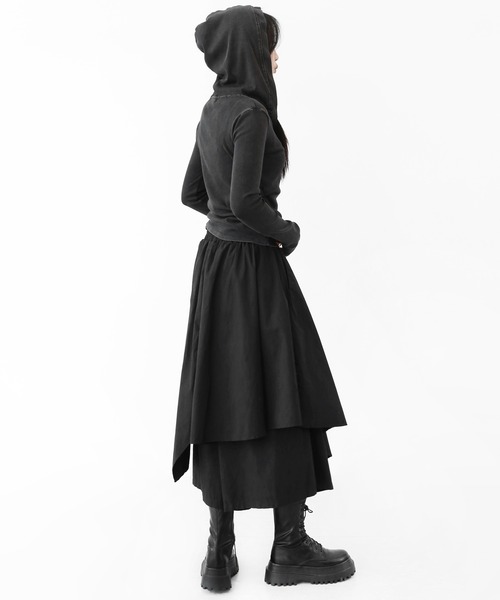 minsobi（ミンソビ）の「[ユニセックス]アシンメトリー レイヤード ワイド スカートパンツ（その他パンツ・レディース・ブラック・ONE SIZE）」の7枚目の写真