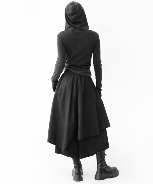 minsobi（ミンソビ）の「[ユニセックス]アシンメトリー レイヤード ワイド スカートパンツ（その他パンツ・レディース・ブラック・ONE SIZE）」の15枚目の写真