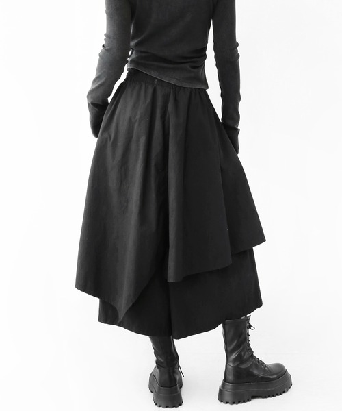 minsobi（ミンソビ）の「[ユニセックス]アシンメトリー レイヤード ワイド スカートパンツ（その他パンツ・レディース・ブラック・ONE SIZE）」の19枚目の写真