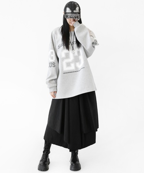 minsobi（ミンソビ）の「[ユニセックス]アシンメトリー レイヤード ワイド スカートパンツ（その他パンツ・レディース・ブラック・ONE SIZE）」の21枚目の写真