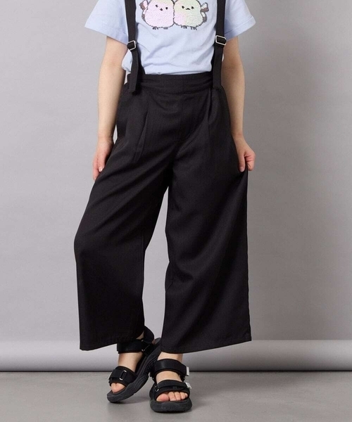 a.v.v（アーヴェヴェ）の「[120-160]【接触冷感】麻調サス付きワイドパンツ（その他パンツ・キッズ・ブラック/ベージュ・120/130/140/150/160）」の7枚目の写真