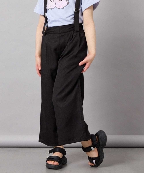 a.v.v（アーヴェヴェ）の「[120-160]【接触冷感】麻調サス付きワイドパンツ（その他パンツ・キッズ・ブラック/ベージュ・120/130/140/150/160）」の8枚目の写真