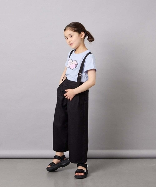a.v.v（アーヴェヴェ）の「[120-160]【接触冷感】麻調サス付きワイドパンツ（その他パンツ・キッズ・ブラック/ベージュ・120/130/140/150/160）」の10枚目の写真