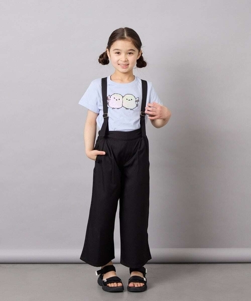 a.v.v（アーヴェヴェ）の「[120-160]【接触冷感】麻調サス付きワイドパンツ（その他パンツ・キッズ・ブラック/ベージュ・120/130/140/150/160）」の11枚目の写真