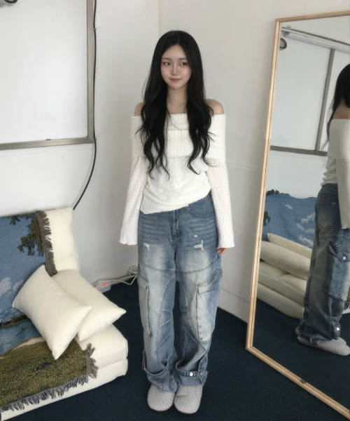 VETEZE（ベテゼ）の「Washed Cargo Denim Detail Pants（デニムパンツ・レディース・ブルー系その他・1/2/3）」の14枚目の写真