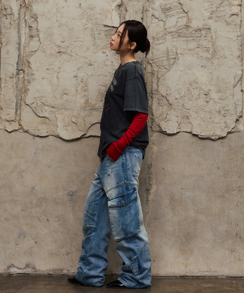 VETEZE（ベテゼ）の「Washed Cargo Denim Detail Pants（デニムパンツ・レディース・ブルー系その他・1/2/3）」の20枚目の写真