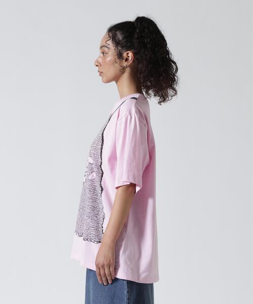 anna sui nyc(アナ スイ エヌ ワイ シー)の「ANNA SUI NYC/アナ スイ エヌワイシー/トロンプルイユプリントビッグTシャツ(Tシャツ/カットソー・レディース・ブラック/ホワイト/ピンク・F)」の17枚目の写真