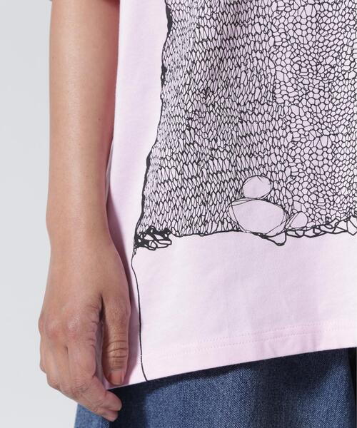 anna sui nyc(アナ スイ エヌ ワイ シー)の「ANNA SUI NYC/アナ スイ エヌワイシー/トロンプルイユプリントビッグTシャツ(Tシャツ/カットソー・レディース・ブラック/ホワイト/ピンク・F)」の21枚目の写真