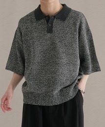 epnok（エプノック）の「ガーター編みルーズ半袖ニットポロ（ポロシャツ）」