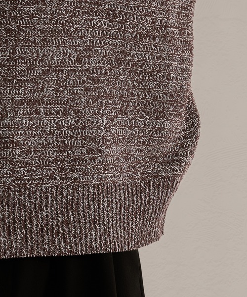 epnok（エプノック）の「ガーター編みルーズ半袖ニットポロ（ポロシャツ・メンズ・ブラウン系その他/グレー系その他/ブラック・LARGE/MEDIUM/SMALL）」の12枚目の写真