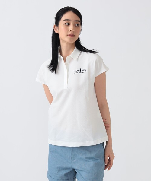 BEAMS GOLF(ビームスゴルフ)の「PURPLE LABEL / MONTAUK フレンチスリーブ シャツ(シャツ/ブラウス・レディース・ネイビー/グリーン/ホワイト・MEDIUM/SMALL/LARGE)」の2枚目の写真